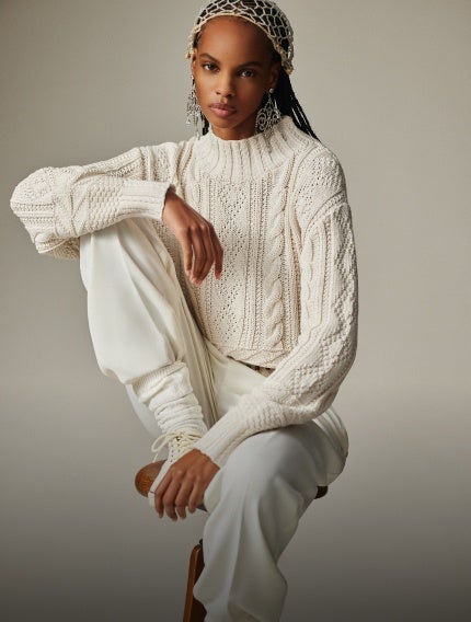 Hand-Knit Cashmere-Blend Sweater