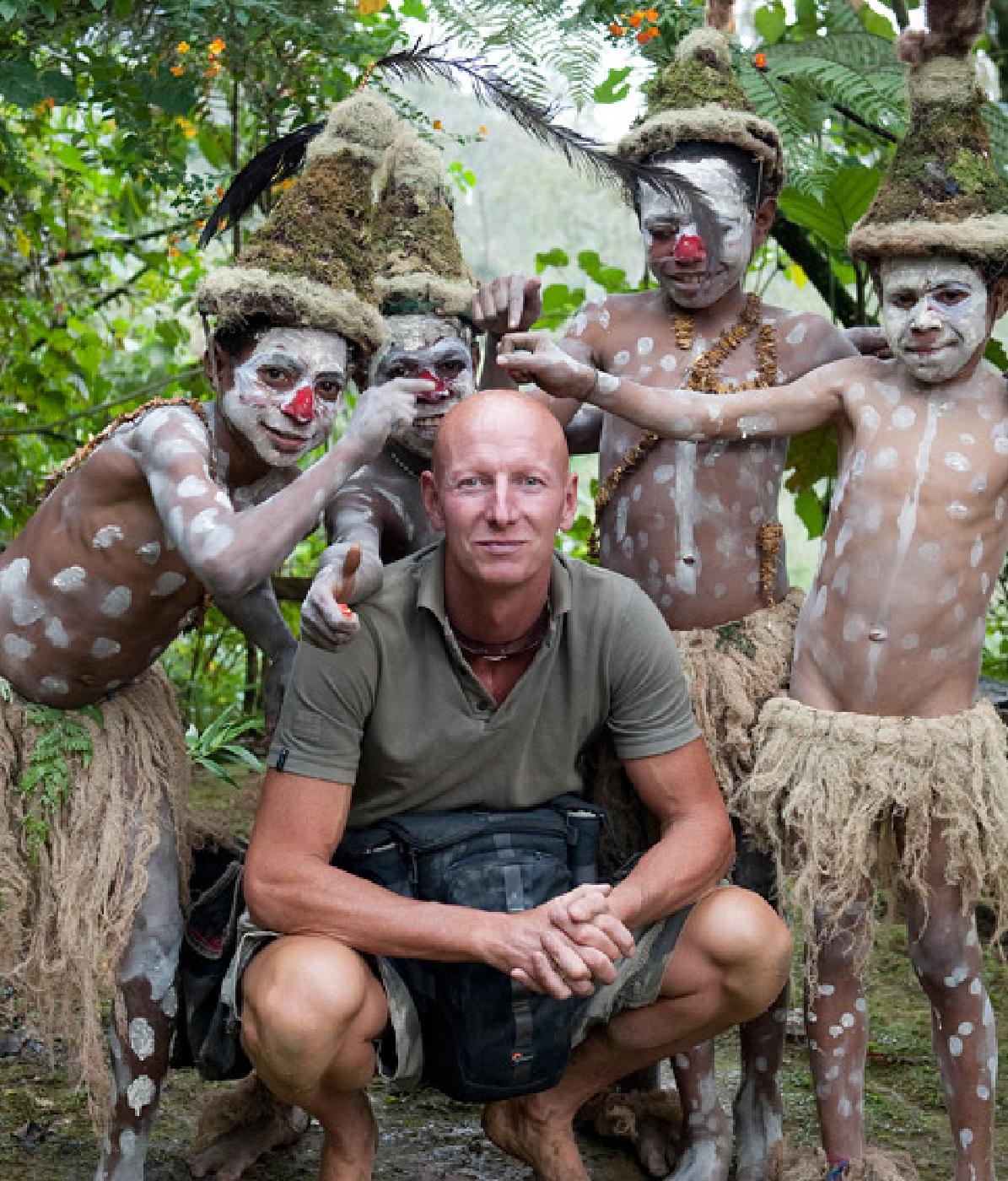                             Jimmy Nelson in Goroka, Papua New Guinea, where he photographed indigenous peoples for his 2013, book <i>Before They Pass Away</i>.