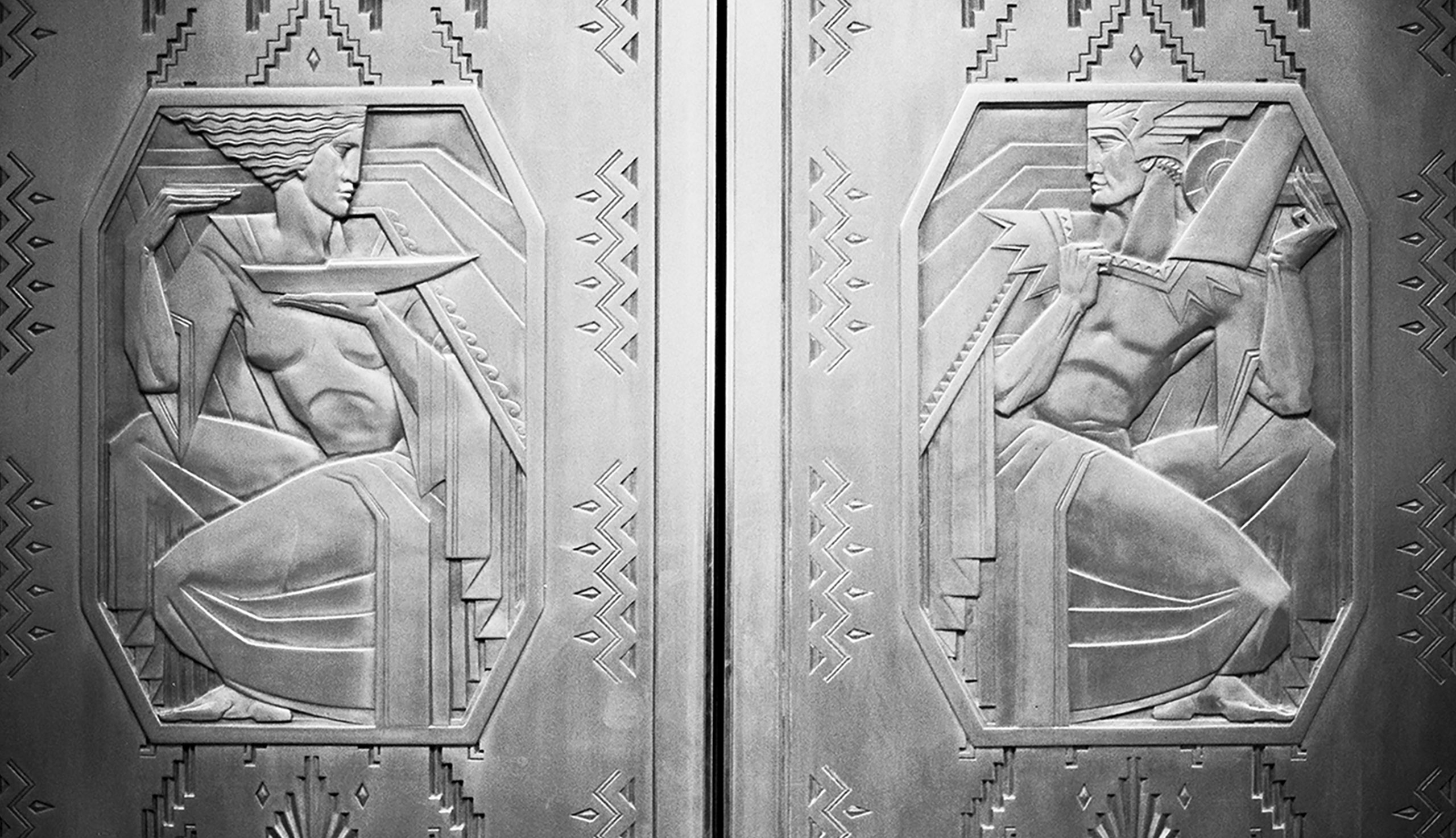 The elevator doors at 100 Barclay