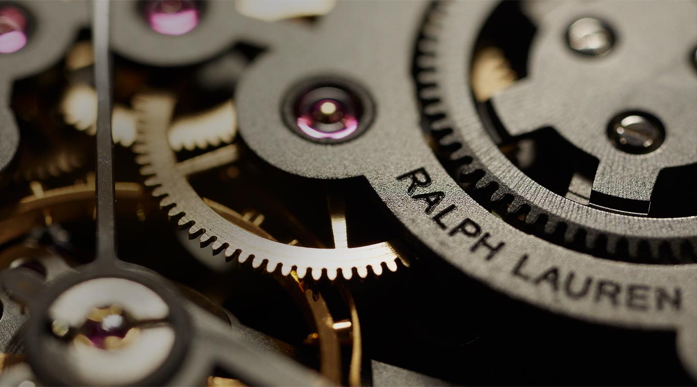 Close-up of the Automotive watch's intricate inner workings