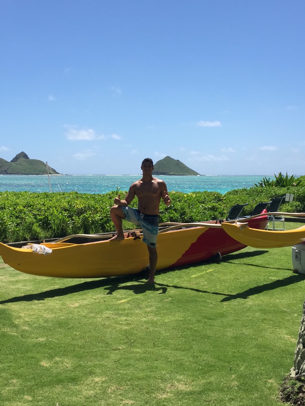 Hopena with the Hōkū Alakaʻi. “A big goal of mine was to finish my canoe, which I did in 2018,” he says. “That’s something I look back at as a significant moment in my life.” Eventually, he hopes to sail it to the outer Hawaiian islands. 