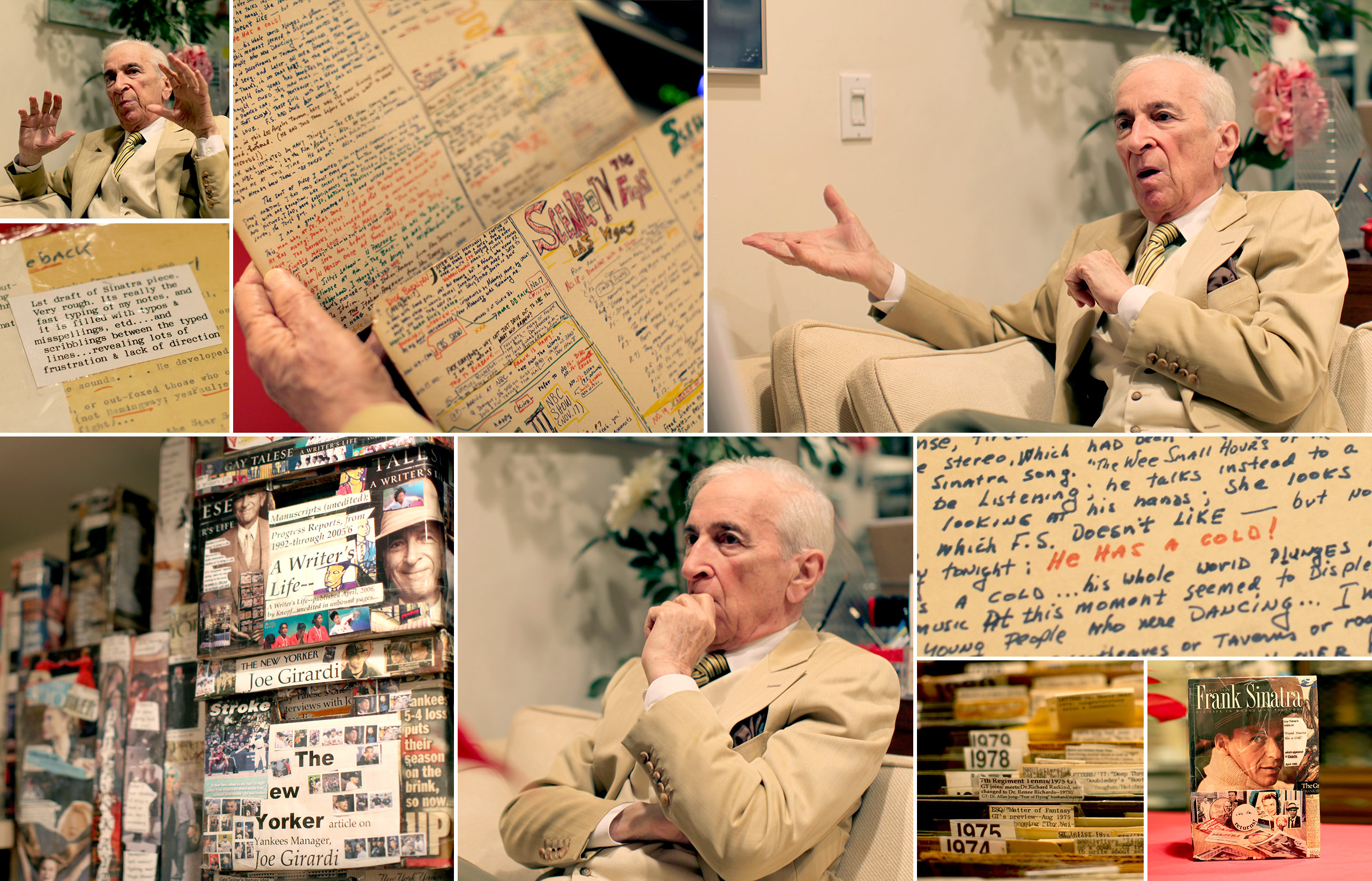                             Scenes from the &#x201C;bunker&quot; in the basement of Talese&#x2019;s Upper East Side townhouse, where the legendary author works and meticulously catalogues his notes and past media coverage 