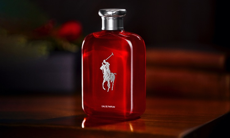Bottle of Polo Red fragrance.
