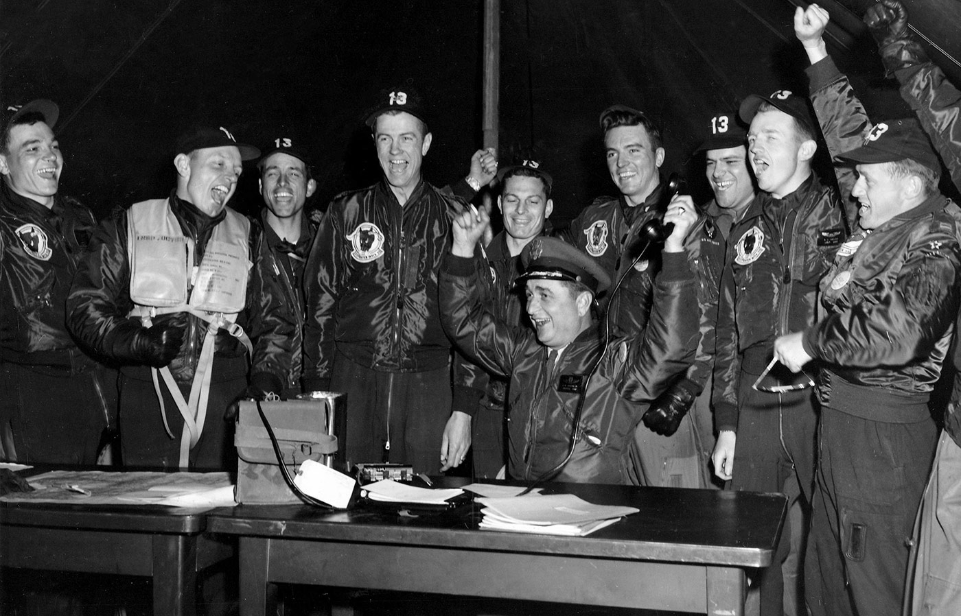                             Members of the USAF 4708th Defense Wing at Otis Air Force Base, 1954