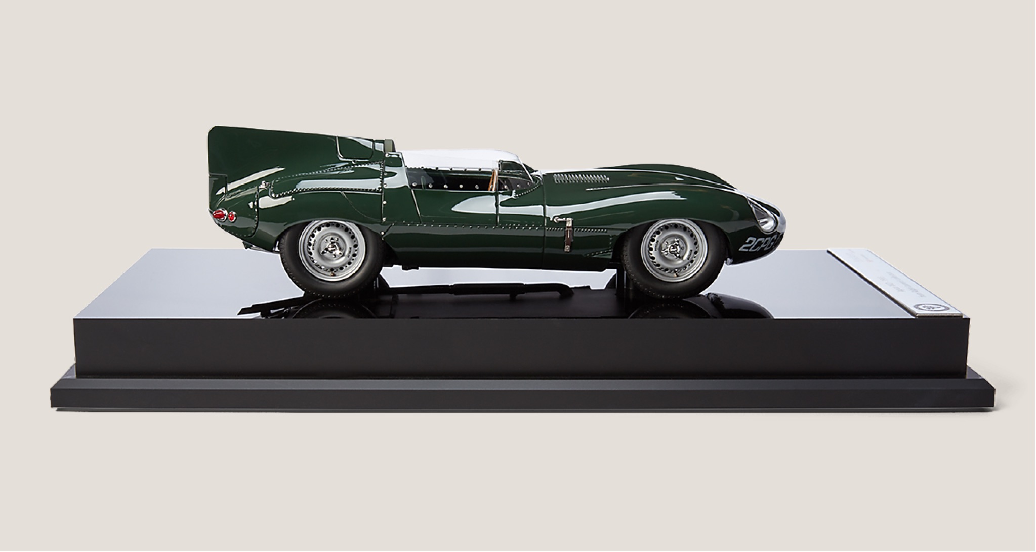 <span>The long-nose Jagaur XKD from 1955 won Le Mans that year, the first of three successive D-type victories at the world’s most famous and important race</span><br/><a href="https://www.ralphlauren.com/home-decor-decorative-accessories/1955-jaguar-xkd/453615.html?dwvar453615_colorname=Green" target="_blank" class="rlc-linecta rlc-lineplay"><span>SHOP NOW</span></a>