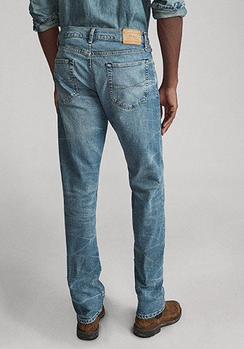 Back of man wearing Polo straight jeans