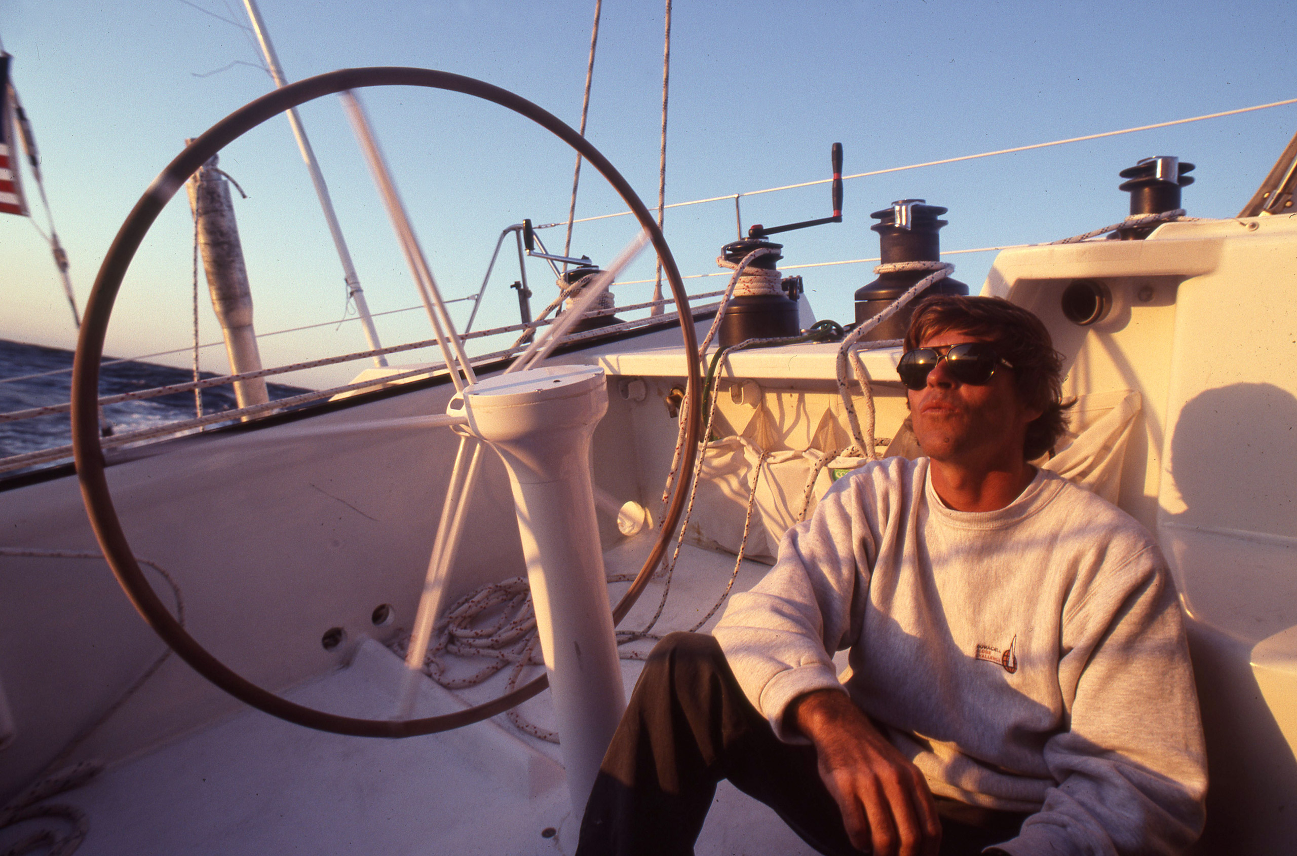                             Mike Plant aboard <em>Duracell</em> circa 1990