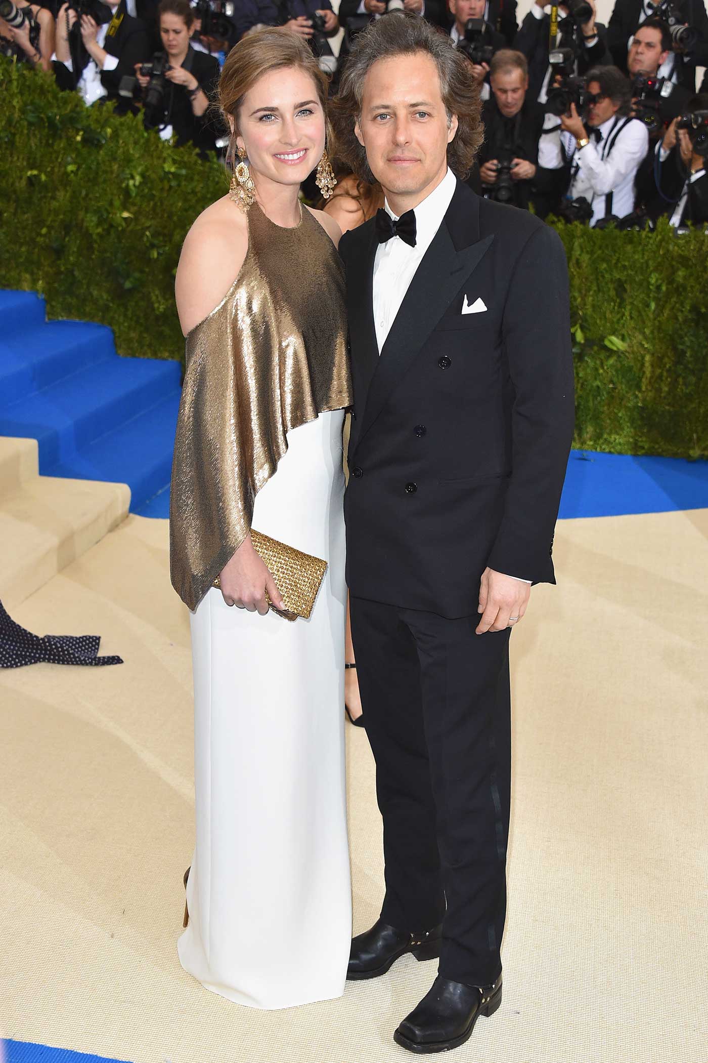David Lauren wore a Ralph Lauren Purple Label tuxedo, and Lauren Bush Lauren donned a Ralph Lauren Collection silk cady evening dress with a sequined draped overlay