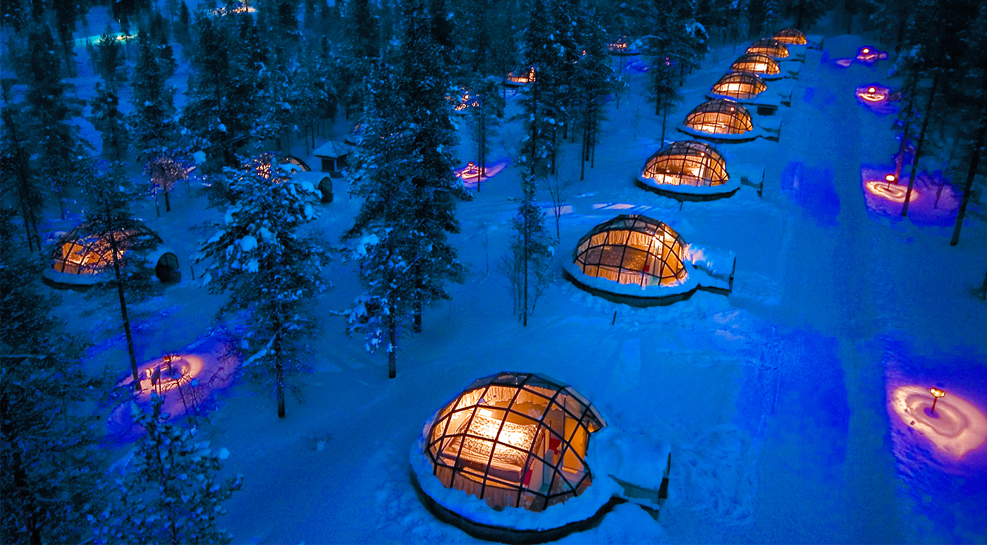 Kakslauttanen&apos;s glass igloos offer sweeping views of the night sky.&#xA0;