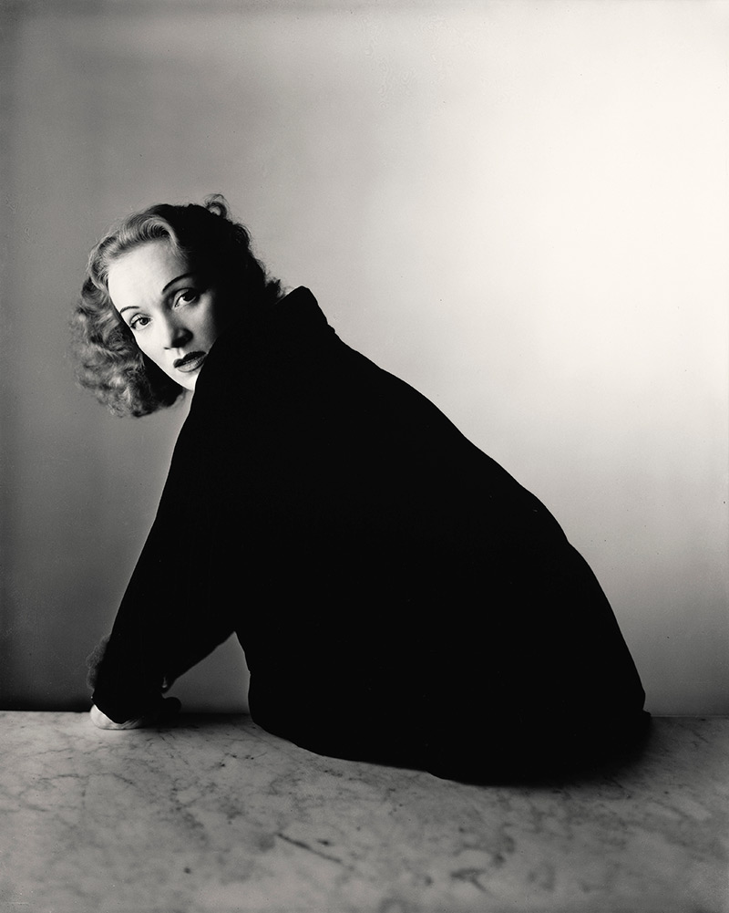                             Marlene Dietrich posed for this Irving Penn portrait in 1948