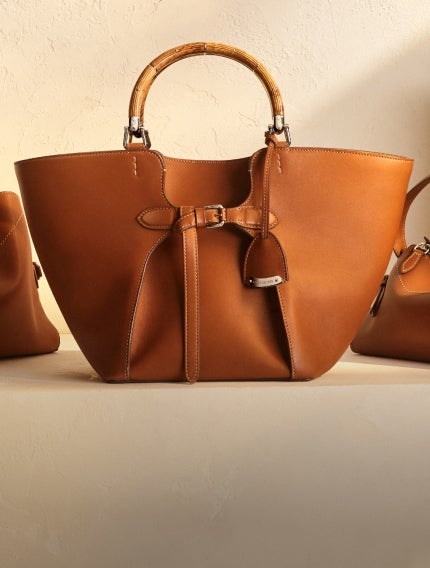 Belting-Print Large Devyn Tote Bag