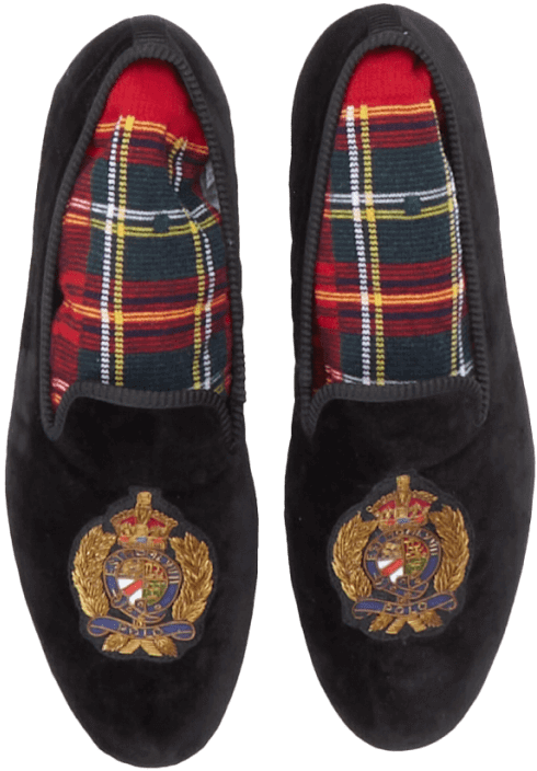 Polo shop velvet slippers