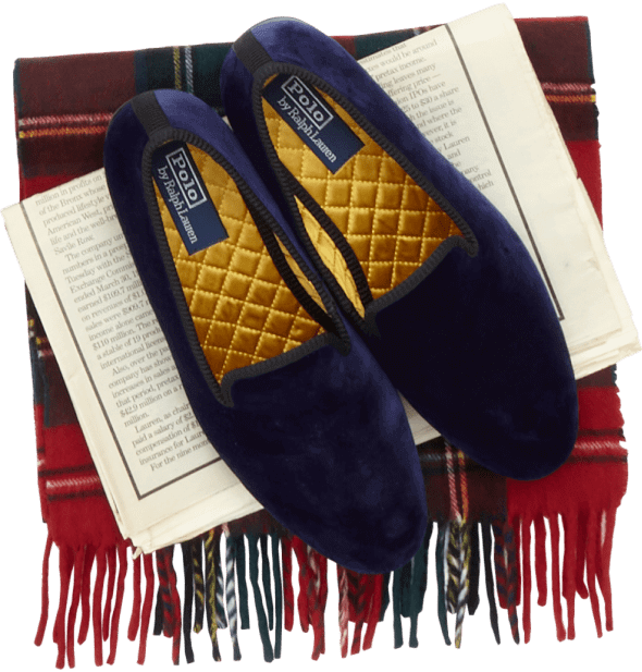 Polo shop velvet slippers