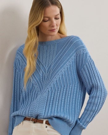 LAUREN Ralph Lauren petite ニット　vintage Vtg NOS Polo Ralph Lauren Petite Knit Sweater Bright Blue 1