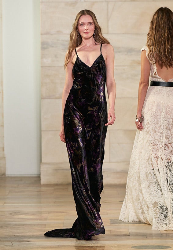 A look from Ralph Lauren’s Fall 2025 runway show shown on model.