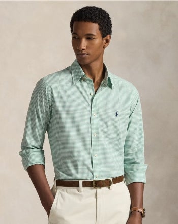 ralph lauren mens button down dress shirts Polo Classic Fit Oxford Shirt Blue Long sleeves with buttoned barrel cuffs Polo Ralph Lauren Men's Pinpoint