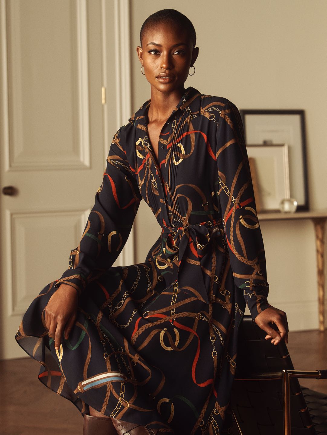 Image of woman in feminine striped styles