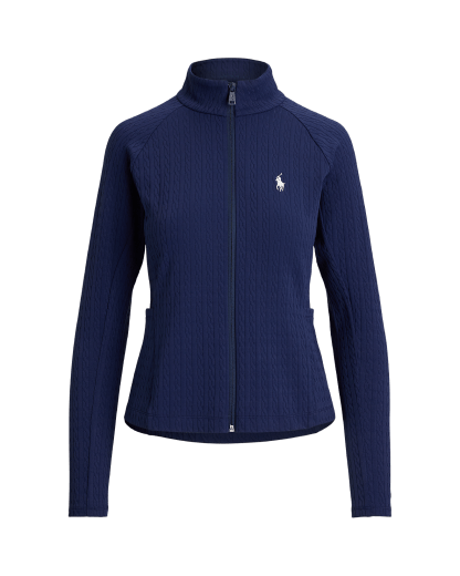 Cable Stretch-Jacquard Zip Jacket
