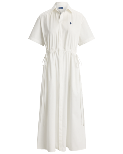 Cotton Drawcord Maxi Shirtdress