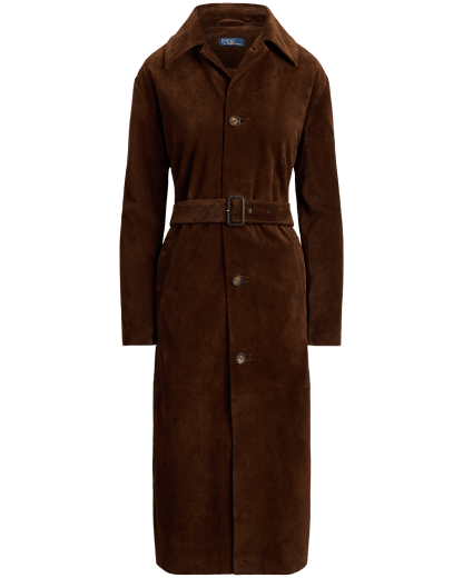 Suede Long Car Coat