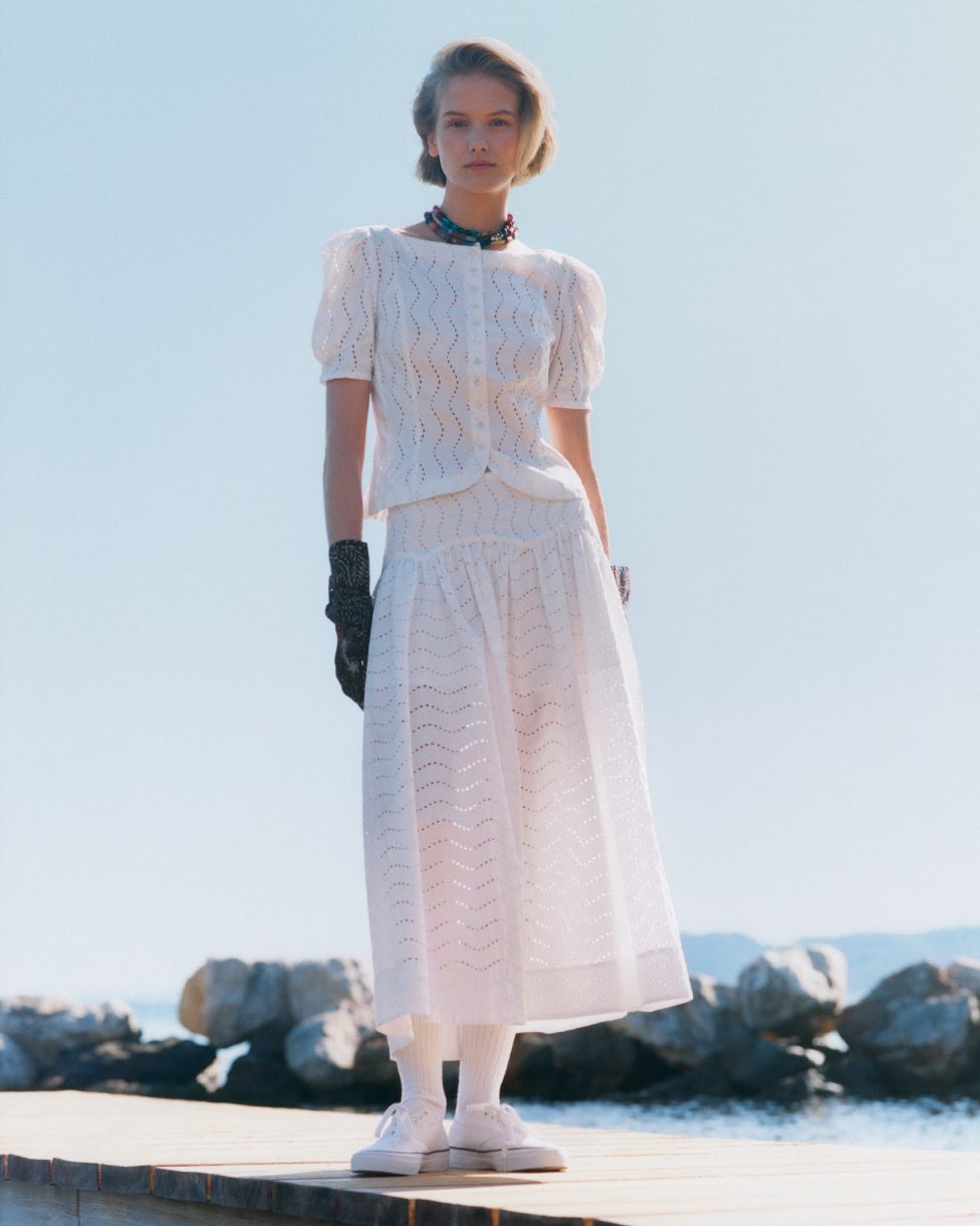 Cotton Eyelet Maxiskirt