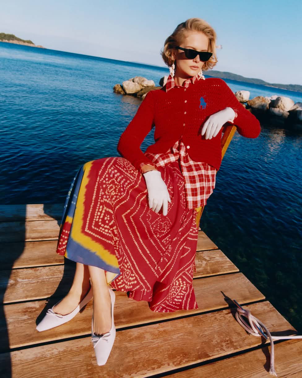 Print Cotton Wrap Skirt