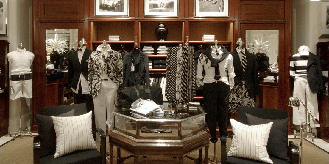 Interior room of Tokyo flagship with men's products.