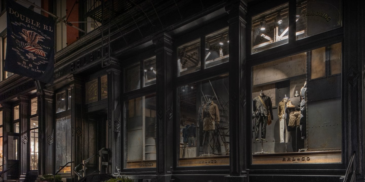 Facade of the Double RL West Broadway flagship store.