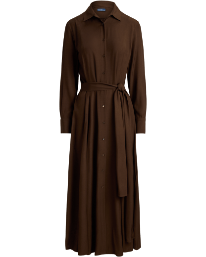 Self-Tie Twill Shirtdress