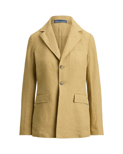 Single-Breasted Délavé Linen Blazer