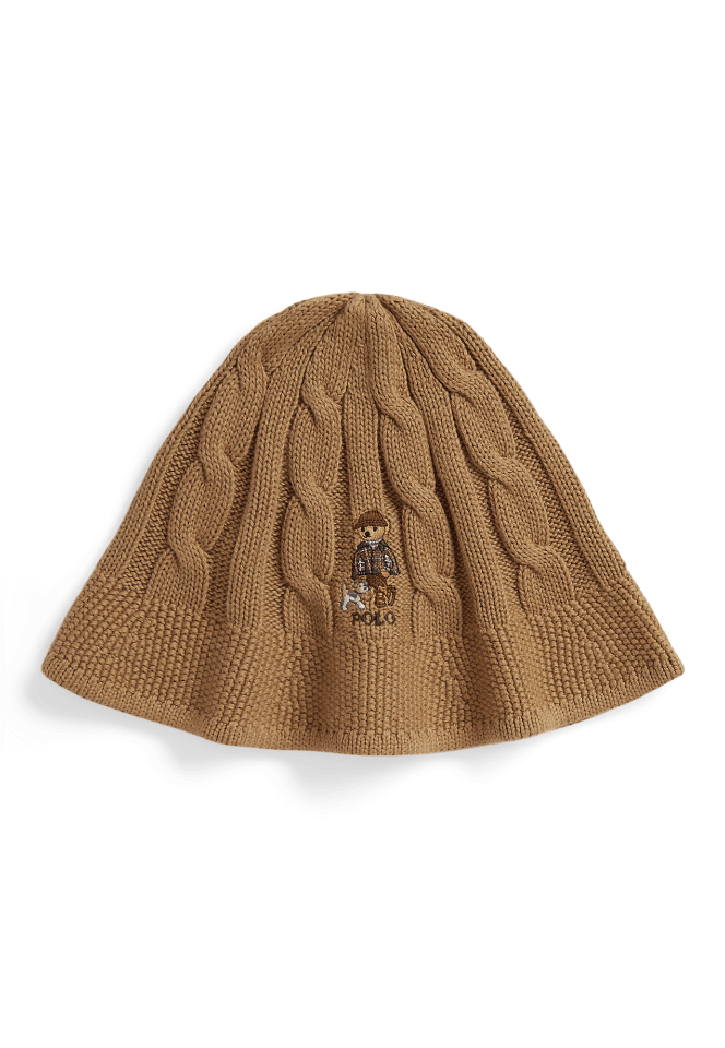 Polo Bear Cable-Knit Cotton Bucket Hat
