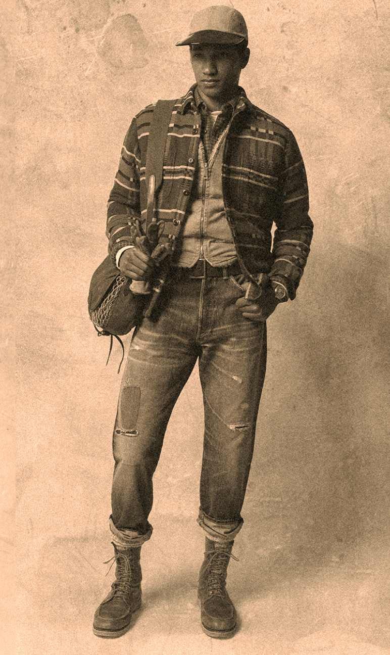 Man wears Western-inspired fall Polo outfit.