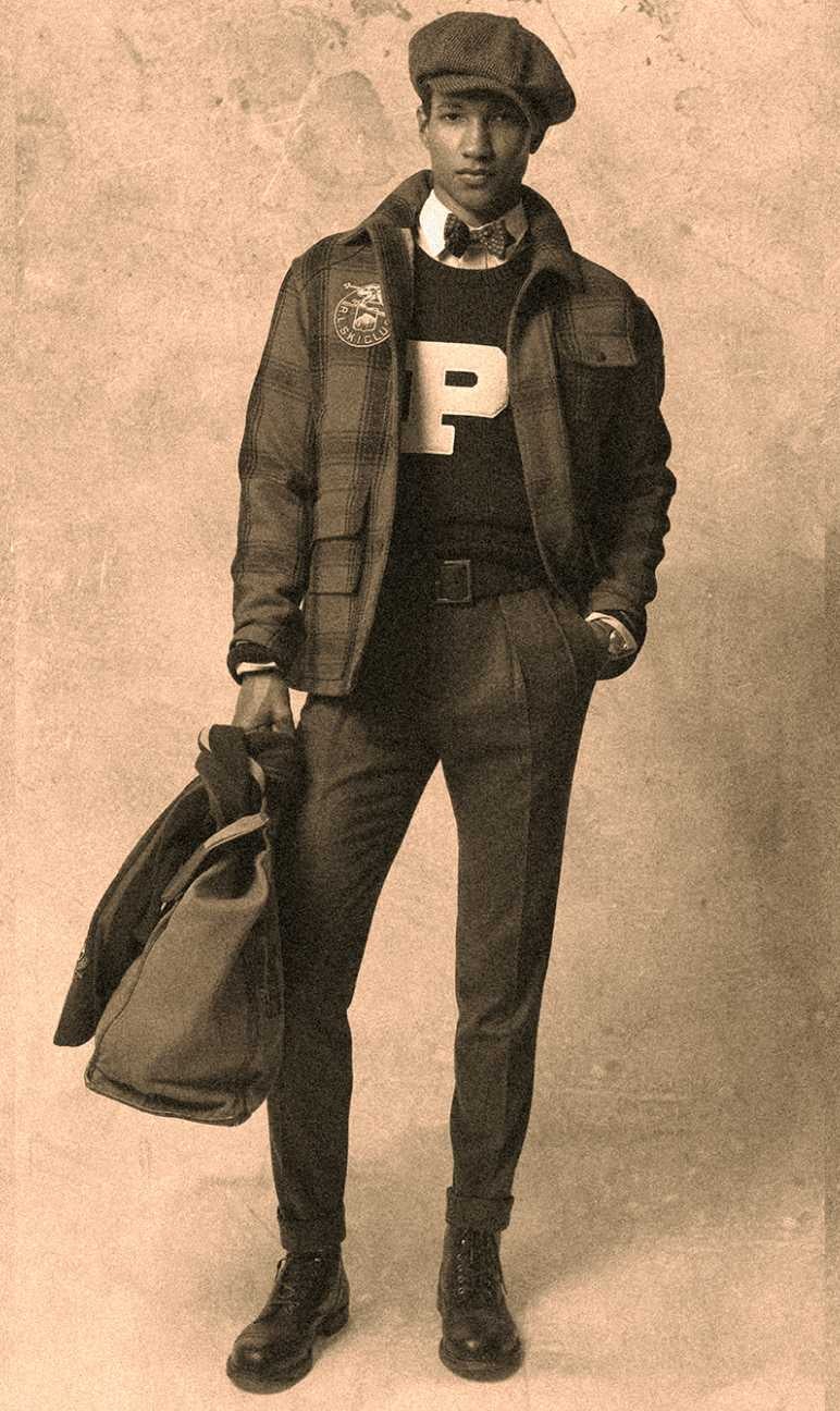 Man wears Western-inspired fall Polo outfit.
