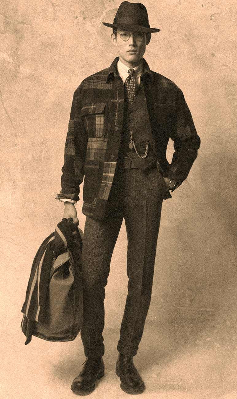 Man wears Western-inspired fall Polo outfit.