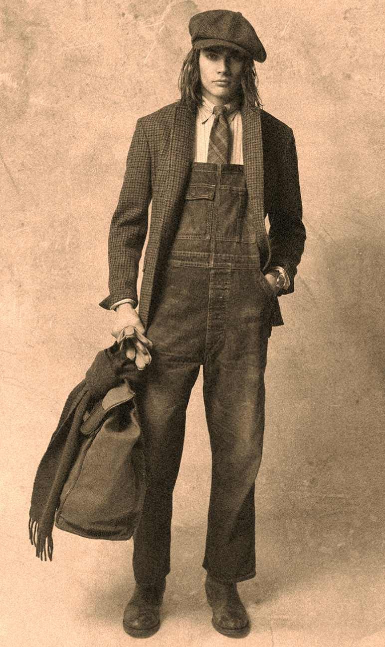 Man wears Western-inspired fall Polo outfit.