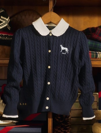 Customized cable-knit cardigans.