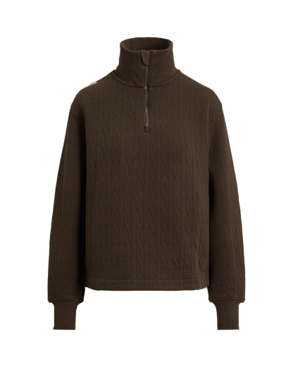 Cable-Quilted Quarter-Zip