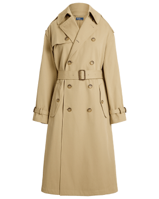 Double-Breasted Twill Trench Coat 