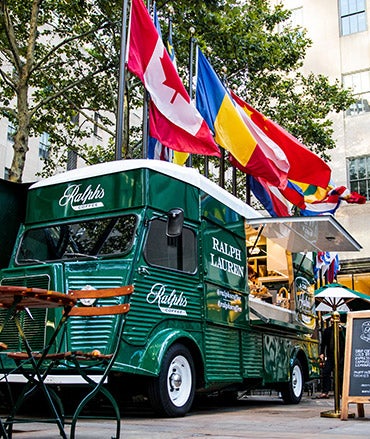 Green Ralph's Coffee truck in Rockefeller Center