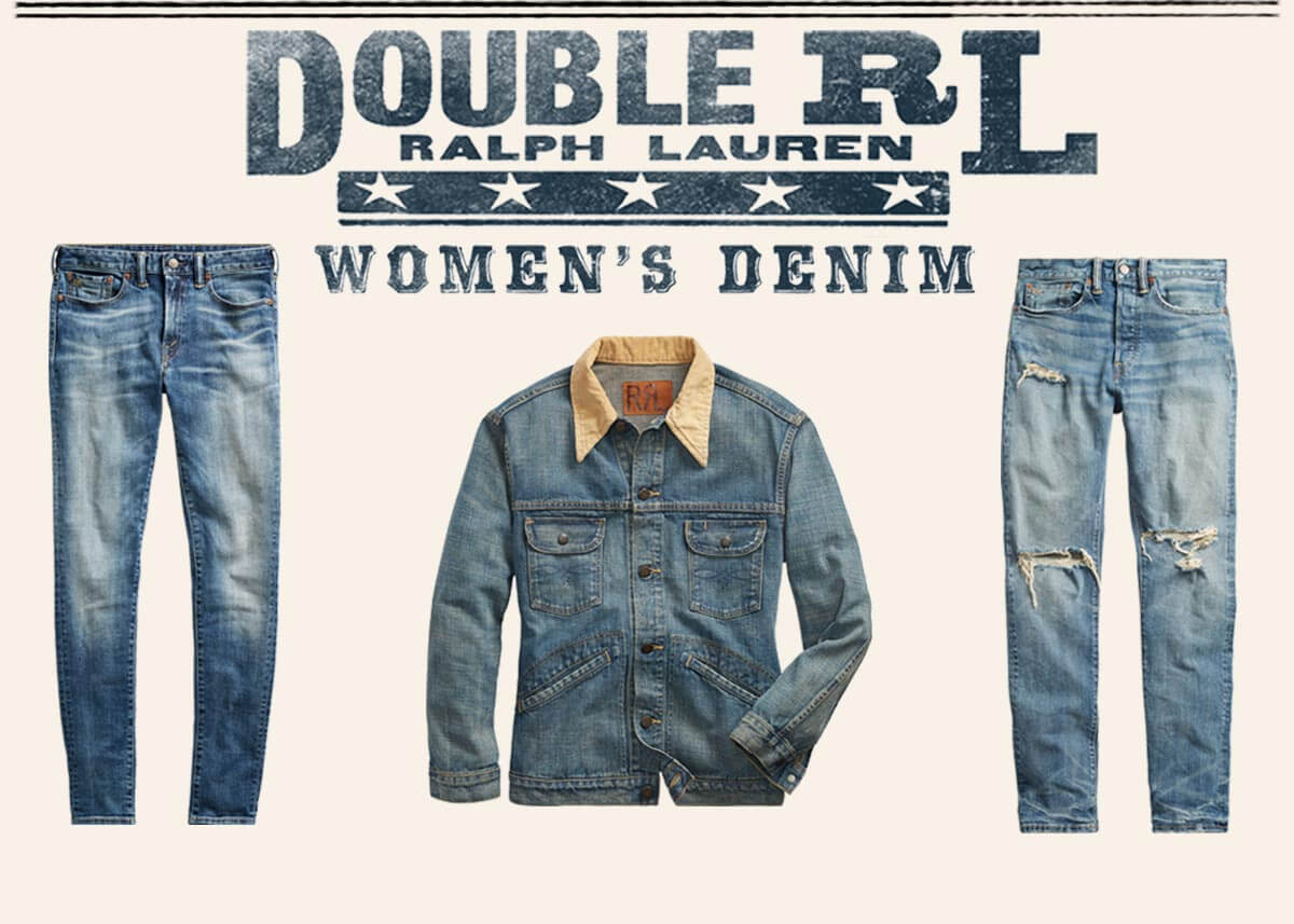 Two styles of Double RL jeans & a denim jacket