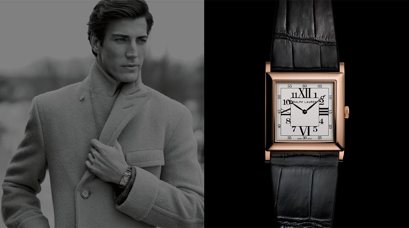 Square watch with silver 3-link bracelet