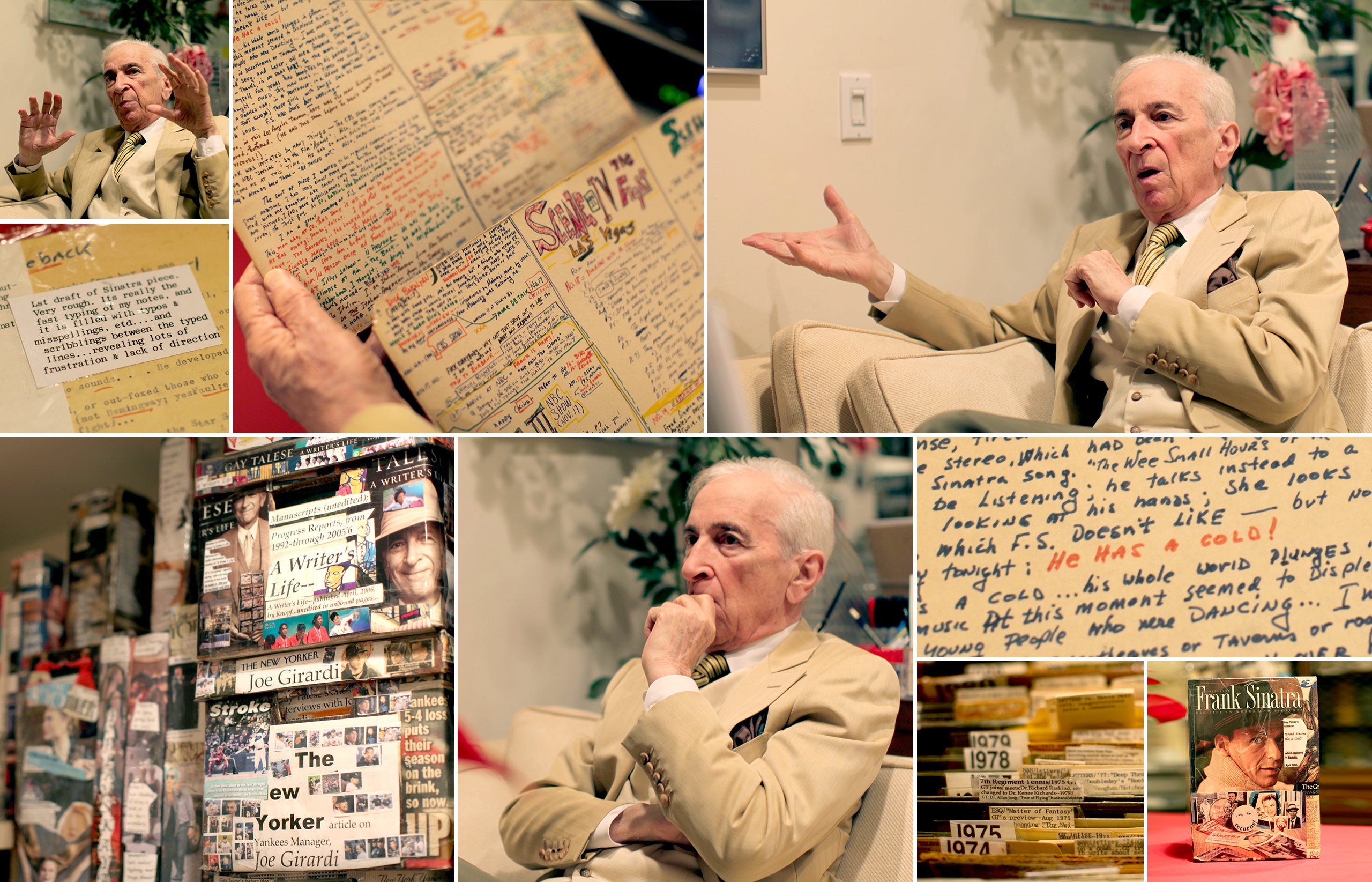 Scenes from the “bunker" in the basement of Talese’s Upper East Side townhouse, where the legendary author works and meticulously catalogues his notes and past media coverage