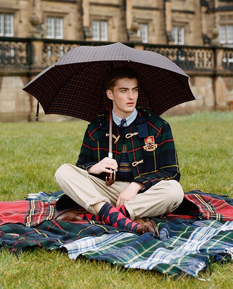 Tartan Wool Duffel Coat