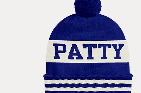 Animation of knit hat with custom graphics