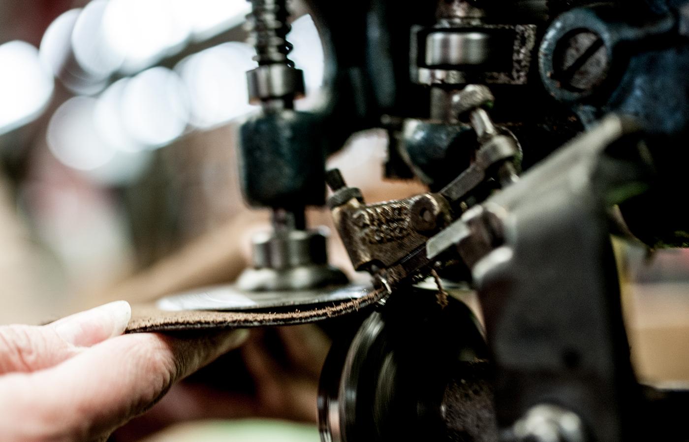 Horween leather is hand-cut by Rancourt & Co.’s artisans to ensure that only the best sections make it to the final product.