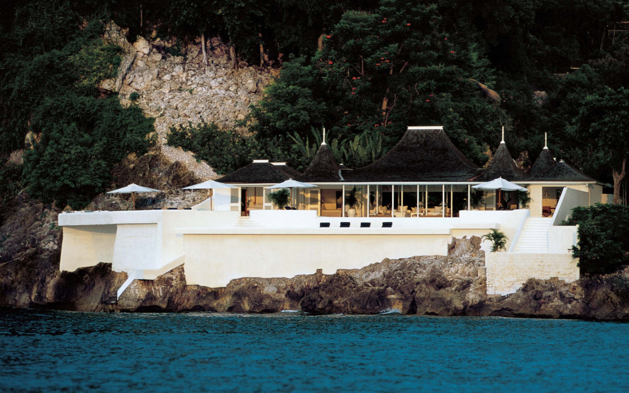 The view from White Orchid, Ralph Lauren’s oceanside cottage in Round Hill, Jamaica