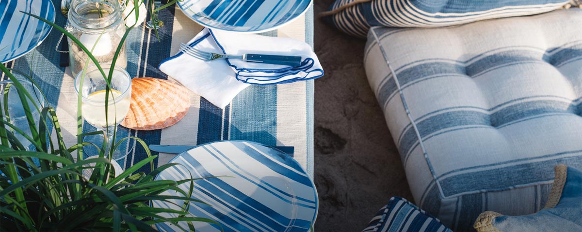 Blue & white dinnerware, tabletop & outdoor dining furniture