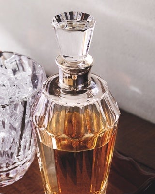 Crystal decanter with beveled edges