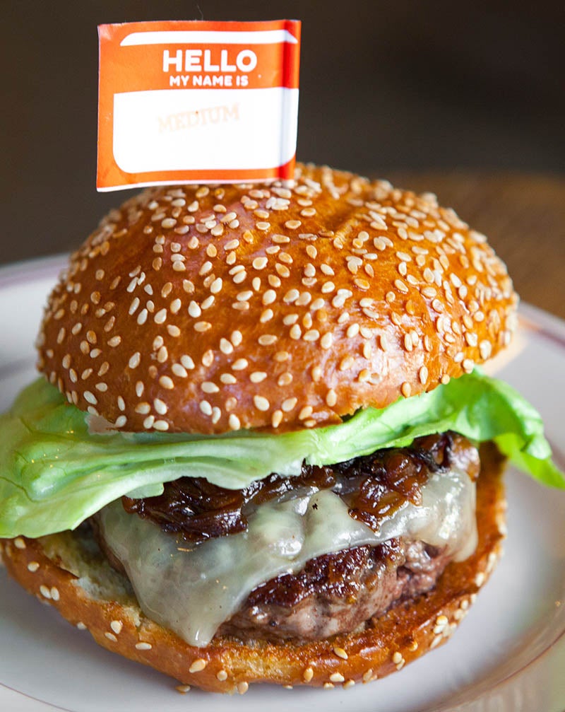 The burger from Belcampo Meat Co., at the Grand Central Market