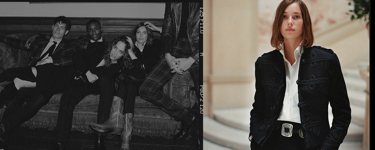 Women in menswear-inspired party dressing